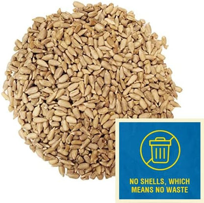 CountryMax Coarse Sunflower Hearts for Birds 50lbs - Premium No-Shell Bird Seed for Outside Feeders, Large Bag of Wild Bird Food