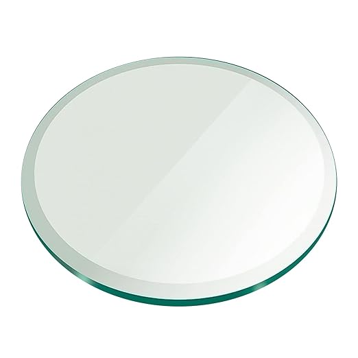 Custom Cut Glass Table Top 1/4'' Thick - Clear Tempered Glass Cut to Size - Round Replacement Glass for Table Tops with Bevel Edge by Fab Glass and Mirror C-CLGT-RD6MTB