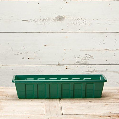 Root & Vessel Poly-Pro Plastic Flower Box Planter, Hunter Green, 24-Inch