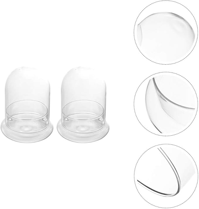 Cabilock 2pcs Clear Glass Bell Jar Cloche Dome Display Centerpiece Decorative Case Tabletop Containers Mini Glass Terrarium Garden Vases for Ferns Succulents Bromeliads