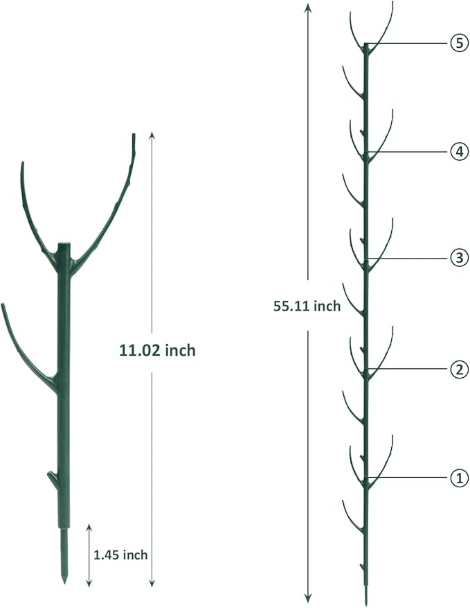 Stackable Twig, 5 Pack Plant Support Frame & Plant Cage Support Rings for Sphagnum, Twig Trellis for Indoor Outdoor Plants Potted Plants Flower Other Climbing Plants