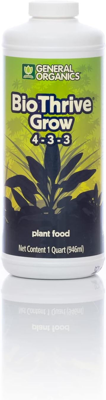 General Organics Nutrient Growing System - Plant Food Bundle, Includes BioThrive Grow 4-3-3 and BioThrive Bloom 2-4-4, 1 Quart (VB00088)