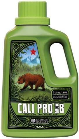 Emerald Harvest 723904 Cali Pro Grow B 2 Quart/1.9 Liter (6/Cs) fertilizers, 1.9 L, Natural