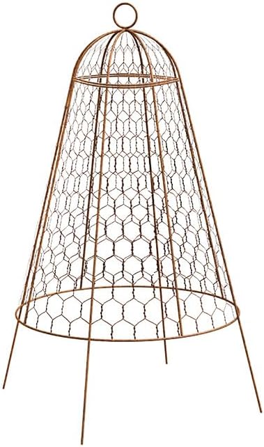 Panacea Rustic Wire Garden Cloches, Set of 6 – 20" H x 12" Dia Plant Protectors – Metal Chicken Wire Dome with 4-Leg Base – Durable Outdoor Garden Cloches for Shrubs, Flowers & Vegetables