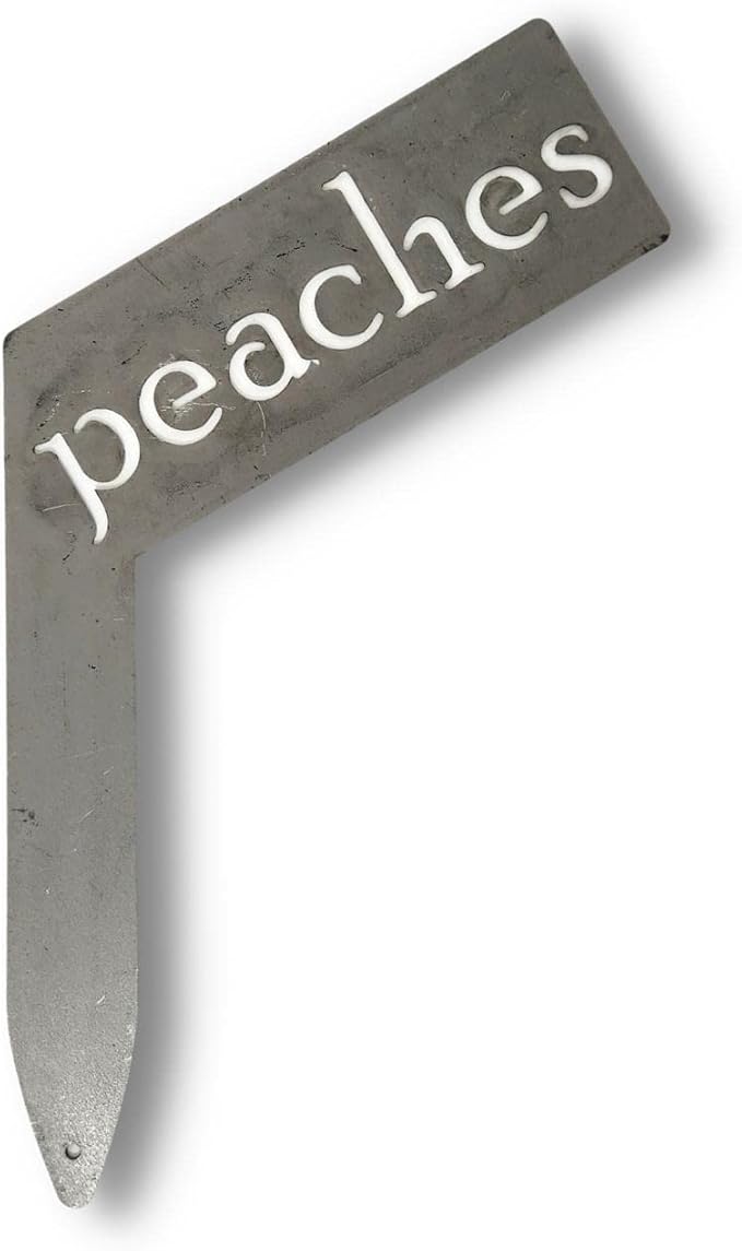 Planter Size Small Metal Garden Plant Vegetable Flower or Herb Markers 13.5 Inches Tall (peaches, Raw, Unfinished Steel)