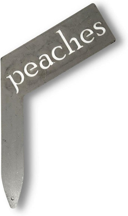 Planter Size Small Metal Garden Plant Vegetable Flower or Herb Markers 13.5 Inches Tall (peaches, Raw, Unfinished Steel)