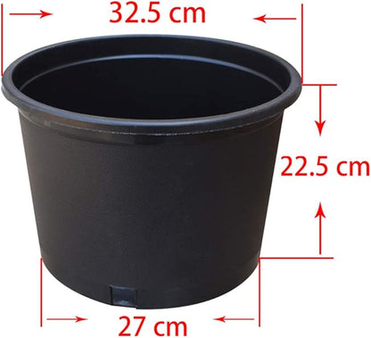 Nursery Pot 1 Gallon 1 Gal 2 Gal 3 Gal 5 Gal 7 Gal 10 Gal 15 Gal Nursery Container Injection Molded Pot Fit for Plants Soil Growers or Hydroponics (10,5 Gallon Short)