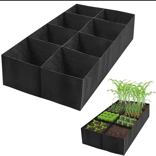 6x3 Ft Fabric Raised Garden Bed with 8 Grids - Perfect for Tomato and Potato Grow Bags, Outdoor Indoor Vegetable Garden Clearance Grow A Garden Solution