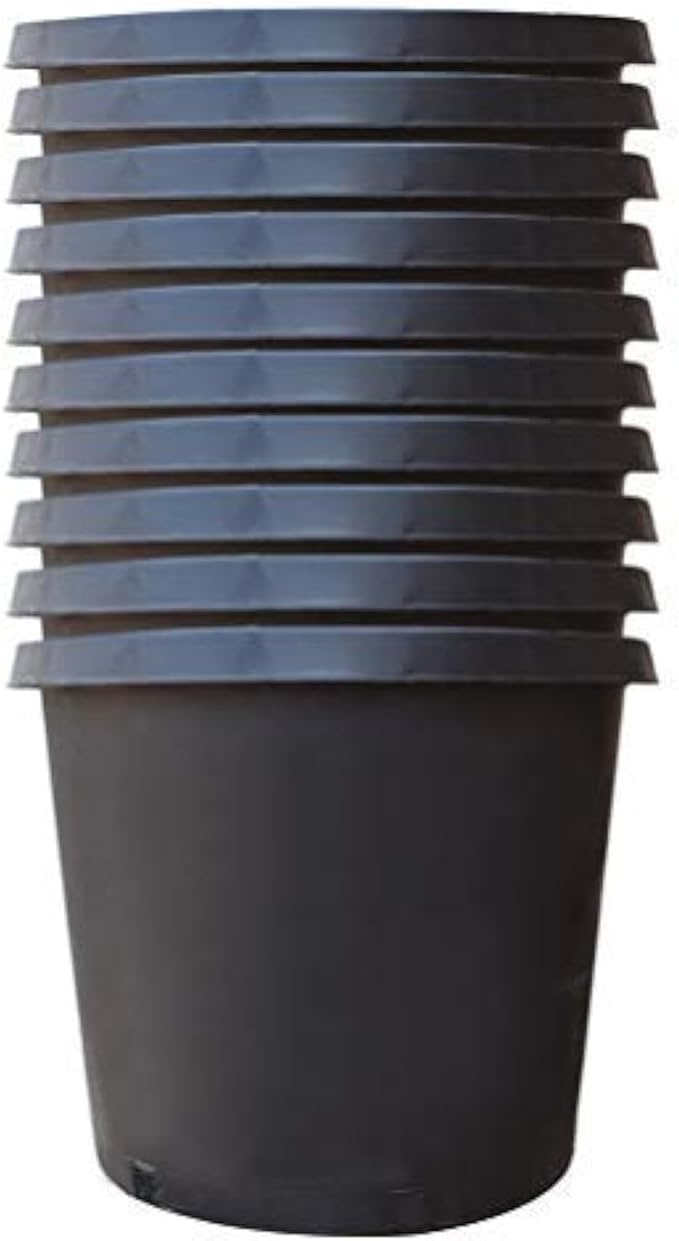 Nursery Pot 15 Gallon 1 Gal 2 Gal 3 Gal 5 Gal 7 Gal 10 Gal 15 Gal Nursery Container Injection Molded Pot for Plants Soil Growers or Hydroponics (10,15 Gallon)