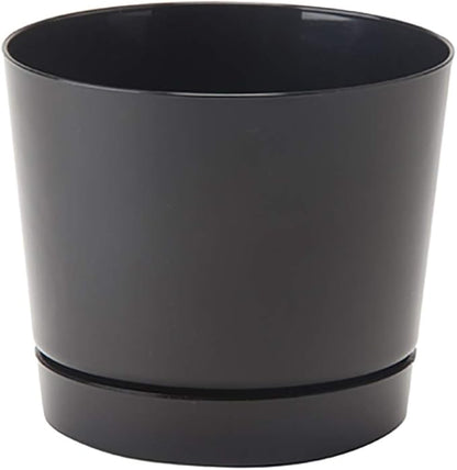 Novelty Majestic Full Depth Round Cylinder Pot, Glossy Black, 6-Inch (10068)