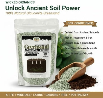 Old Cobblers Farm Greensand Fertilizer Soil - Lawns, Gardens, Trees, Shrubs, Container Plants - Organic, Sustainable Soil Improvement (5 lbs | 10 lbs | 15 lbs | 20 lbs) (20lbs)