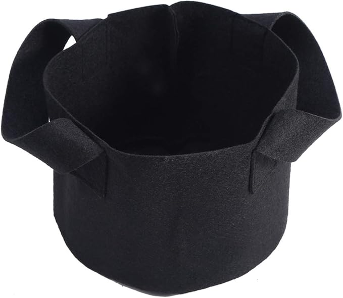 Black Felt Plants Growing Bag, Plant Grow Bags Garden Bag to Grow Vegetables, Vegetable Potato Planter Containers Flower Aeration Planting Pot Container for Planting Potatoes (1 Gallon (14 x 18cm))