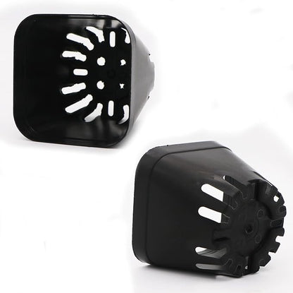2.5 Inch Plastic Plant Nursery Pots 100 Pcs Seedlings Flower Plant Container Black Seed Starting Pots for Succulents Plants Vegetables Fruits Seedlings Transplanting