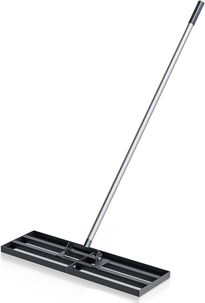 Lawn Leveling Rake 30" x 10" with 78" Adjustable Stainless Steel Handle - Heavy Duty Wide Leveling Tool for Large Areas, Grass & Soil Leveler