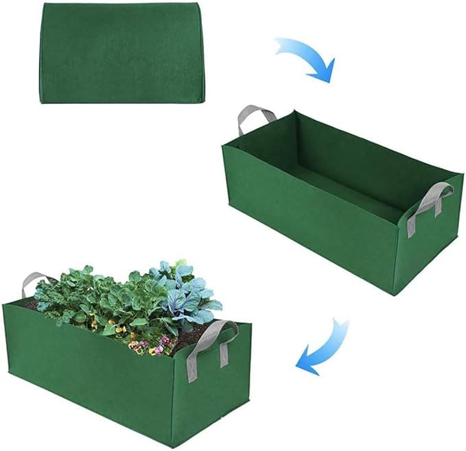 Ulalaza 5PCS Potato Grow Bags with Flap Plant Grow Bags Fabric Multi Ribbon Potato Bag Tomato Vegetable Growth Non-Woven Felt Planting Bag Transparent