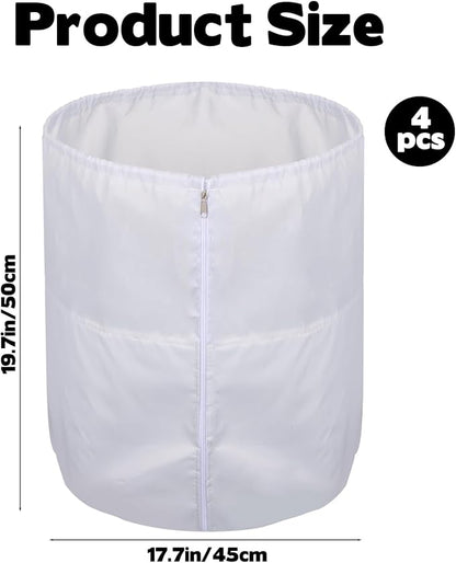 4 Pack Plant Winter Protection Pot with Drawstring and Zipper,17.7" x19.7"Plant Pot Covers,Flower Pot Protection Bag,Plant Covers Freeze Protection for Outdoor Winter Garden Fruit Trees Potted (grey)