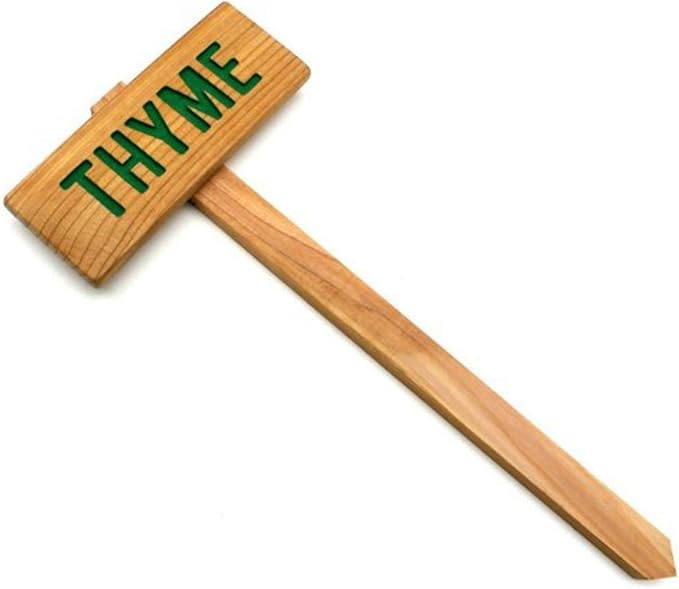 Thyme Herb Garden Sign, Painted & Oil Sealed Cedar Wood: Hand Routed, Herb marker, Plant Signage, Custom Garden Sign, Personalized Marker