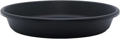 The HC Companies Flower Pot Saucers - Plastic Plant Saucer for Outdoors & Indoors - Traditional Design Plant Pot Trays for Water Drainage - Durable & Stylish Round Plant Tray (17.5-inch Black)