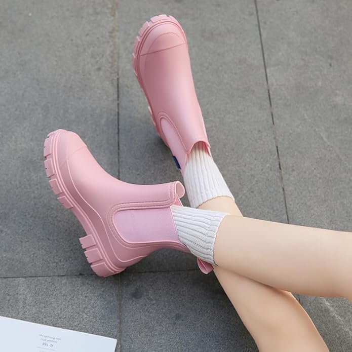 Harssidanzar Womens Rain Boots Waterproof Garden Shoes Anti-Slip Short Rain Boots for Outdoor Work HL217US