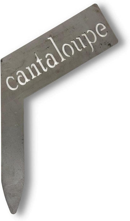 Planter Size Small Metal Garden Plant Vegetable Flower or Herb Markers 13.5 Inches Tall (cantaloupe, Raw, Unfinished Steel)