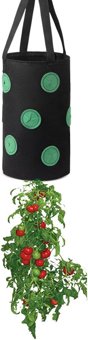 Ulalaza 2 PCS 13 Hole Strawberry Bags with Holes at The Bottom Hanging Planting Bags Hanging Strawberry Planting Bags 3 gallons 20cm*35cm/7.8inch*13.7inch