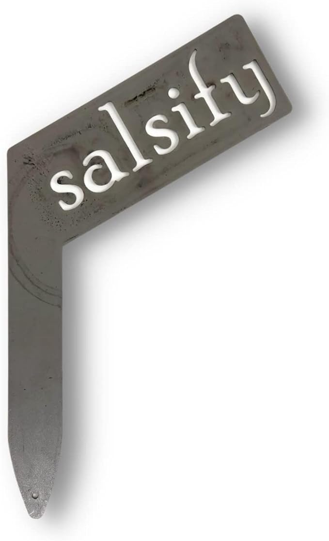 Planter Size Small Metal Garden Plant Vegetable Flower or Herb Markers 13.5 Inches Tall (salsify, Raw, Unfinished Steel)