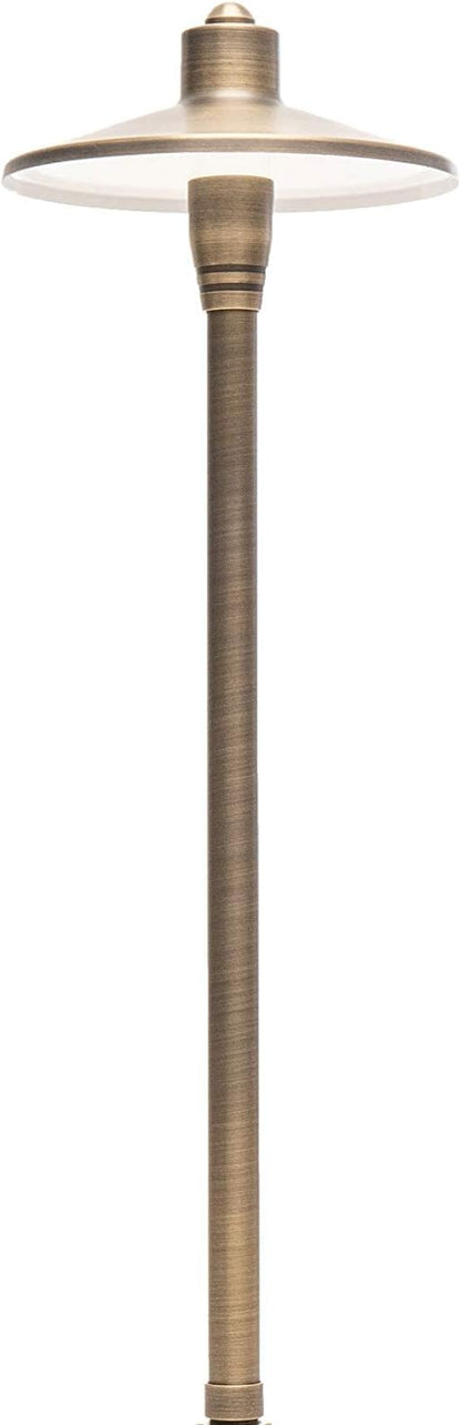 G2 12V Brass Path Light (24" Tall) with 3W 2700K Warm White G4 LED Bulb for Low Voltage Landscape Lighting on Outdoor Pathway, Walkway, Garden, Driveway or Patio