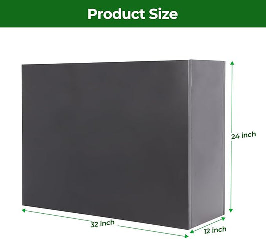 Metal Tall Rectangular Planter 32" L x 12" W x 24" H – Heavy Duty Steel Large Planter Box with Drainage Holes & Removable Shelf – Outdoor & Indoor Tall Flower Planter for Patio, Porch, Yard & Balcony