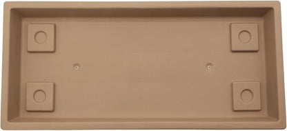 The HC Companies Venetian Rectangular Plant Tray - 17.5" Saucer for 18" Planter Pot, Plastic Drip Tray for Drainage - Indoor & Outdoor Use, Sandstone