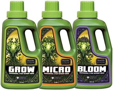 Emerald Harvest Grow, Micro, Bloom Fertilizer Combo, 0.95 L