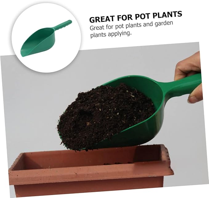GANAZONO 3pcs Dirt Spoon Mini Pots Spatula Set Mini Plants Potting Soil Scoop Pet Food Shovel Garden Soil Scoop Plastic Garden Planting Balcony Plastic Large