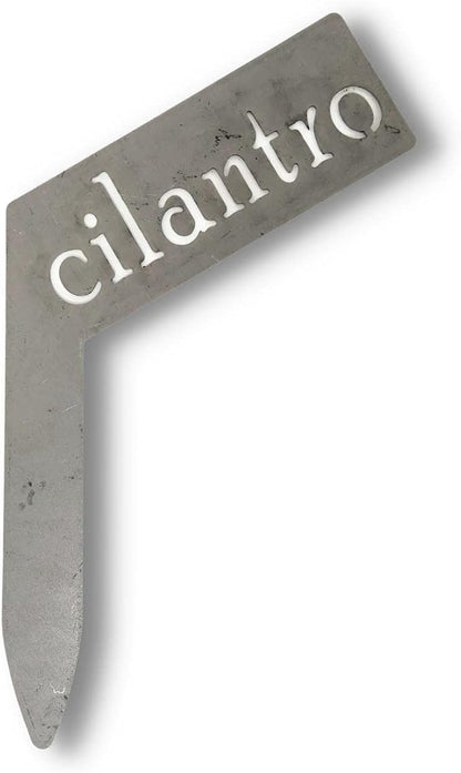 Planter Size Small Metal Garden Plant Vegetable Flower or Herb Markers 13.5 Inches Tall (cilantro, Raw, Unfinished Steel)