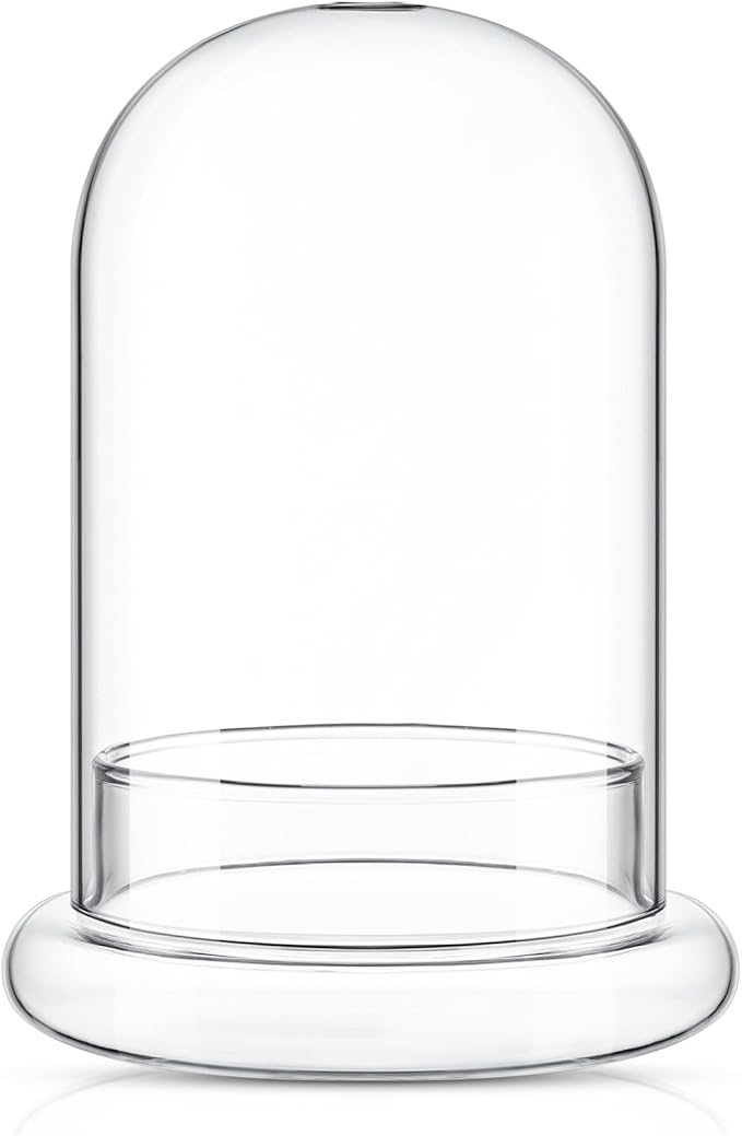 1 Pcs 5.9 x 7.9 Inch Glass Terrarium Clear Terrarium Planter Container Glass Dome Cloche with Airhole and Base for Plant Flower Home Tabletop Display Centerpiece, Plants Not Included