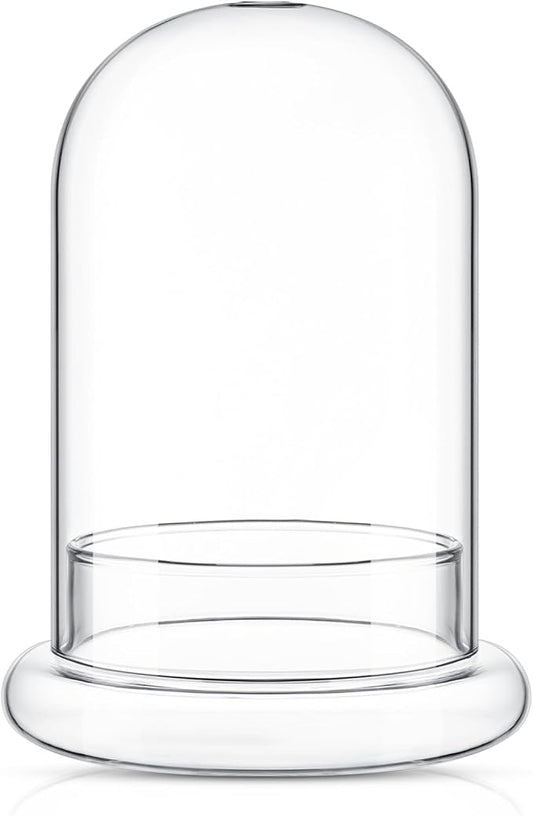 1 Pcs 5.9 x 7.9 Inch Glass Terrarium Clear Terrarium Planter Container Glass Dome Cloche with Airhole and Base for Plant Flower Home Tabletop Display Centerpiece, Plants Not Included