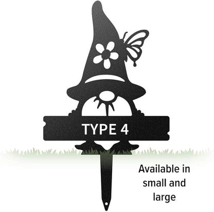 RealSteel Custom Gnome Plant Markers – Large Metal Garden Stakes for Herbs, Fruits & Vegetables | Weatherproof Seed & Plant Labels for Outdoor Gardens, Greenhouse & Farmhouse Décor | Type 4