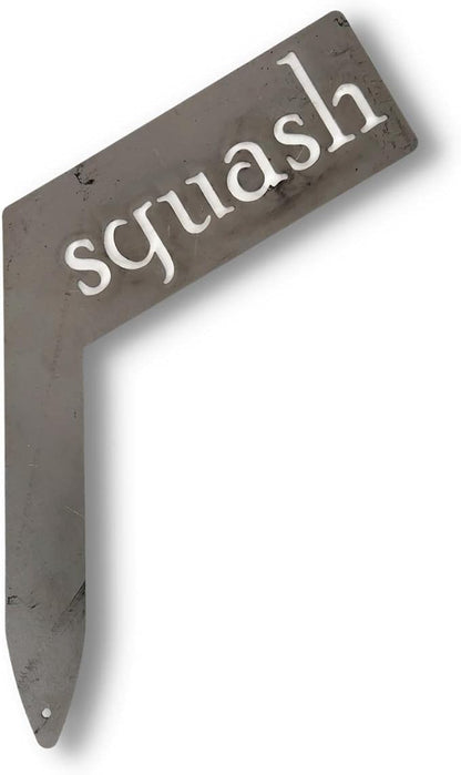 Planter Size Small Metal Garden Plant Vegetable Flower or Herb Markers 13.5 Inches Tall (squash, Raw, Unfinished Steel)
