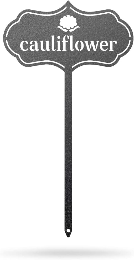 RealSteel Metal Seed & Plant Markers – Elegant Indoor & Outdoor Garden Stakes – Durable Herb, Vegetable & Fruit Plant Labels for Pots, Raised Beds & Greenhouse – Farmhouse Garden Gift - (Cauliflower)