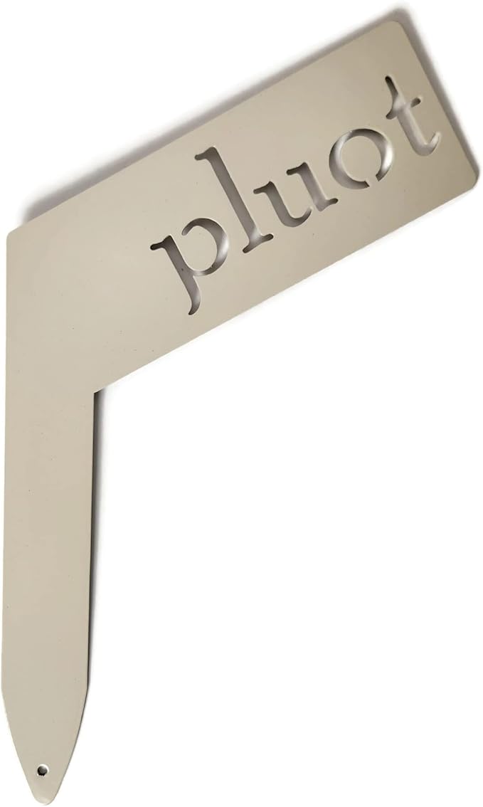 Planter Size Small Metal Garden Plant Vegetable Flower or Herb Markers 13.5 Inches Tall (pluot, Cream)