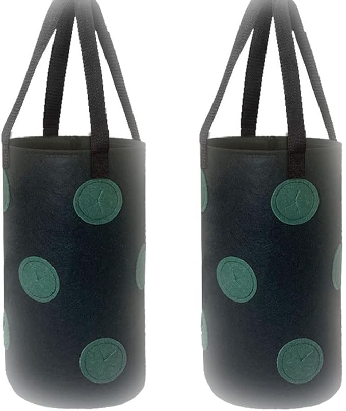Ulalaza 2 PCS 13 Hole Strawberry Bags with Holes at The Bottom Hanging Planting Bags Hanging Strawberry Planting Bags 3 gallons 20cm*35cm/7.8inch*13.7inch
