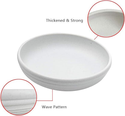 SAROSORA Round Plastic Plant Saucer Drip Tray Set of 6 for Indoor Outdoor Home Garden Flower Plant Container Flower Pot Pallets ((5.8''+7"+8'') x2, White-Grey)