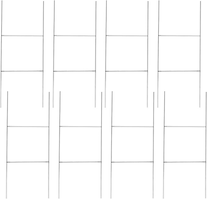 8 Pack Heavy Duty Metal H-Stakes H Frame Wire Stakes, 17.4'' x 7'' Yard Sign Stake for 4mm Corrugated Signs