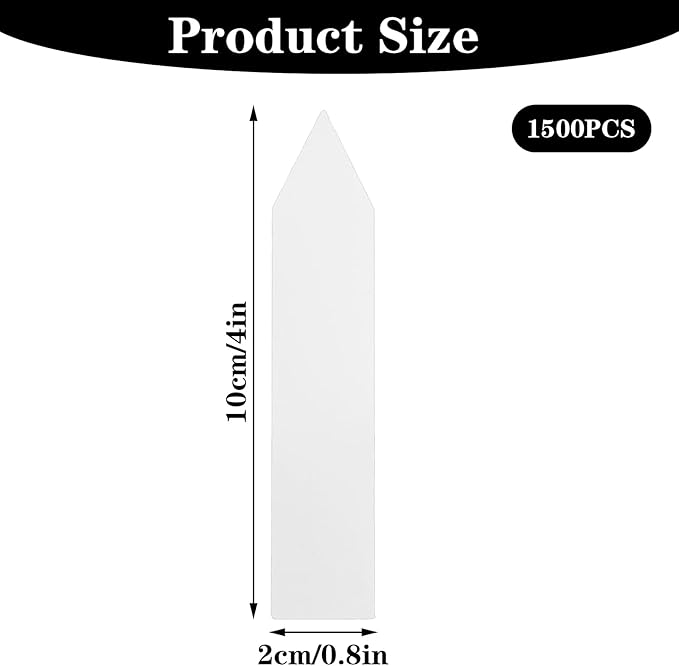 1500 Pcs 4 Inch Plastic Plant Nursery Garden Labels Waterproof Pot Markers Garden Stake Tags, White