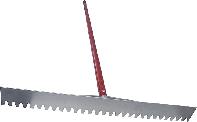 MARSHALLTOWN Asphalt Lute Rake, Blunt 36 Inch Blade, 72 Inch Aluminum Handle, T Connector, Made in The USA, RED700027C