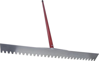 MARSHALLTOWN Asphalt Lute Rake, Blunt 36 Inch Blade, 72 Inch Aluminum Handle, T Connector, Made in The USA, RED700027C