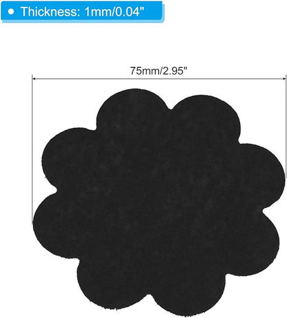 PATIKIL 3 Inch Plant Pot Hole Pad, 30 Pack Non-Woven Fabric Flower Shape Bonsai Bottom Soil Mat, Black