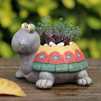 Cute Animal Shaped Cartoon Home Decoration Succulent Planter Flower Pots (Colorful Turtle)