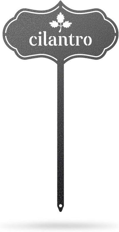 RealSteel - Seed & Plant Markers - Indoor/Outdoor Herb Garden Stakes - Elegant Fruit/Vegetable Seed Labels - Durable Plant Tags for Pots - Classy Design for Farmhouse/Greenhouse (Cilantro)