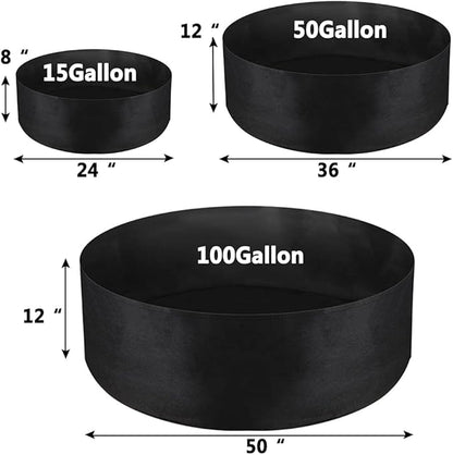 15 Gallon Large Grow Bag, Heavy Duty Fabric Round Raised Garden Bed Planter Pots for Planting Herb Flower Vegetable Potato Plants (24" D x 8" H, Black)