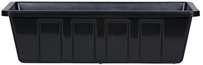 Root & Vessel Poly-Pro Plastic Flower Box Planter, Black, 18-Inch
