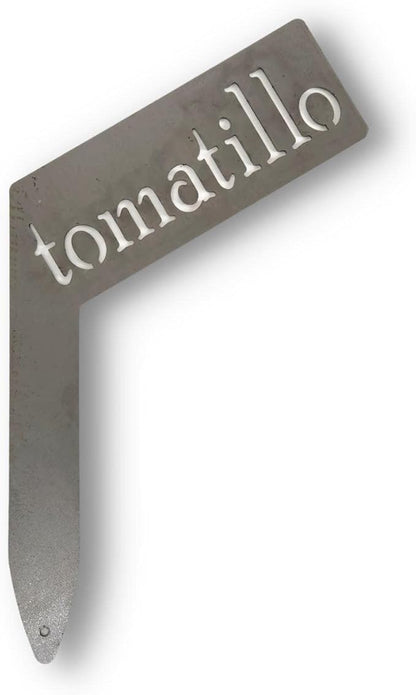 Planter Size Small Metal Garden Plant Vegetable Flower or Herb Markers 13.5 Inches Tall (tomatillo, Raw, Unfinished Steel)